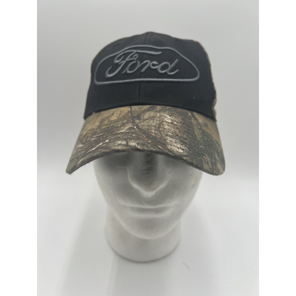Ford Realtree Camo Snapback Hat Cap Black Embroidered Logo Signatures Adjustable